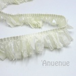 フレンチタフタループフリンジリボン（Ivory White/ アイボリーホワイト）×45cm
