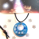 雪の結晶シマエナガフープネックレス