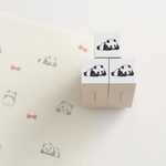 【ミニミニパンダシリーズ】小さな小さなうつぶせパンダのラバースタンプ〈ゴム印はんこ〉