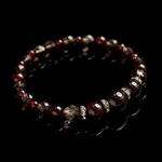 【1月の誕生石ガーネット★】ガーネットｘスモーキークォーツの天然石ブレスレット