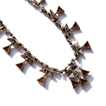 70s UK MIRACLE Vintage Gold Tone Modern Ethnic Design Necklace