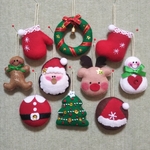 送料無料＊クリスマスオーナメント10個⑦＊フェルト