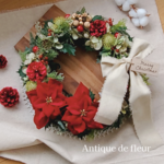 ポインセチアのクリスマスリース
