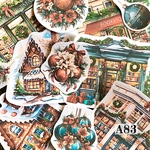 送料無料【A83コラージュ素材】シール　クリスマスショップ　オーナメント　ジャンクジャーナル　おすそ分け　