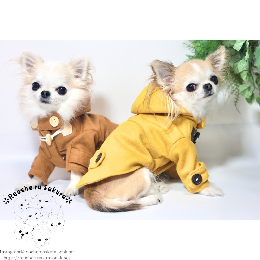 犬服 ダッフルコート 本格 ウール アウター ピーコート 猫 小型犬 冬服