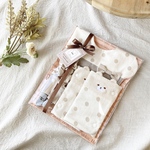 【ナチュラル系】女の子ギフトセット ＊出産祝い　プレゼント　シンプル　セット　ギフト　ハーフバースデー　誕生日　ガーゼ　くま　ナチュラル　スタイ　抱っこ紐カバー　クリップ　