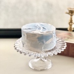 【受注生産】~blue~ miniクレイケーキ低め ダミーケーキ　バースデーケーキ　ネイキッドケーキ　ベビーフォト　ベビーシャワー ハーフバースデー　ウェルカムスペース