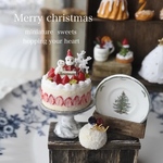  𓈒𓏸 ꫛᥱꪝ 𓈒𓏸 happy Xmas 𖠰  サンタと雪だるまのフレジェ お皿 プレートset 【ミニチュア】