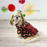 犬服　犬用着物　つばき柄　黒　袴　4号