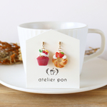 🍓いちごリースパンとレッドベルベットケーキセット（ピアス＆イヤリング）