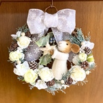 🎄ねずみさんのホワイトクリスマスリース ❄️ エンジェルマウスの聖なるクリスマス飾り⭐️