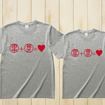 ペアTシャツ　印鑑Tシャツ おそろいTシャツグレー2枚セット