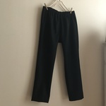 SALE カシミヤウール黒で作ったテーパードパンツ