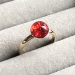 【SALE★30％OFF】天然石リング：琥珀（レッド）