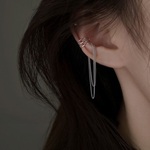 【イヤーカフ】1個入り　3ライン　ダブルチェーン　　片耳　シルバー　イヤカフ