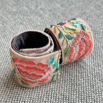 ワンタッチアームバンド&アンクルバンド　インド刺繍 桃