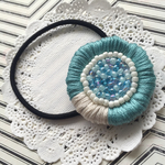再販♡刺繍まんまるお花風ヘアゴム