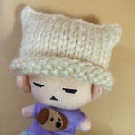 ぬいぐるみ用　にゃんにゃんニット帽　ホワイト