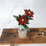 グラスに飾るポインセチア🥂（ペーパークイリング、クイリング）