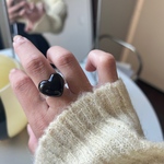 【new】heart ring（black）／クリアリング