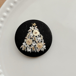 ビーズ刺繍くるみボタン（ヘアゴム/ブローチ）