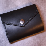 本革 三つ折財布 黒