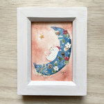 ʕ•ᴥ•ʔ透明水彩画「しろくまくんのクリスマス」イラストミニ額  クリスマス クリスマスプレゼント　プチギフト クリスマスギフト　クリスマスリース