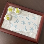 雪の結晶の消しゴムはんこ