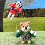 お正月🪁袴姿で凧揚げをするちっちゃな柴犬ちゃん(羊毛フェルト)