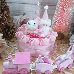 yumiko**フェルト☆しあわせ運ぶピンクのMILKYクリスマスケーキ♪
