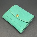 【本革】本革小さめ二つ折り財布（カラー：グリーン）