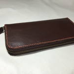 ダークレッドブラウン&ビンテージオレンジレザーウォレット・長財布