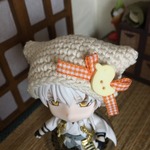 ちいさい猫耳白帽子：ひよこ