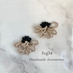 【jellyfish】ブラック×ベージュ　イヤリング/ピアス