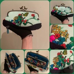 neon colorビンテージfabric◉親子がま口財布◉長財布