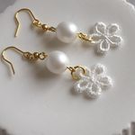 🌟送料無料🌟花とパールのピアス