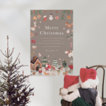 クリスマス ツリー タペストリー christmas tapestry  最長91cm  折り目なしですぐ飾れる 筒状梱包