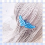 天使の羽ヘアピン🪽2個セット♡（クリアブルーラメ）