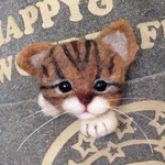 猫ブローチ キジトラ子猫 羊毛フェルト