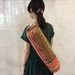 ヨガマットバッグ  恋するピンク  タイ刺繍リボン（ビンテージ）