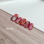 振袖ネイル　kadode 赤