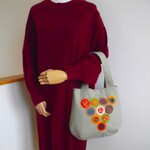 新作！＊送料無料＊あったか刺繍❤フランネルのトートバッグ