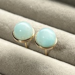 【再販】 フェミモルファイト 1粒ピアス 14kgf　希少石