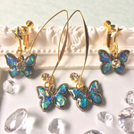 瑠璃色の蝶.ロングピアス.イヤリング