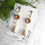 483【2点限定販売】紫のお花としずく【イヤリング・ピアス】