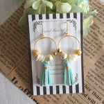 ミントグリーンタッセル♡夏ピアス