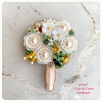 Bouquet ブーケ〜Coup de Coeur 〜ビーズ刺繍ブローチ