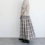 新作♪上質起毛シャギーチェックスカート　ベージュ