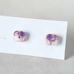 ＊247 スクエア　小ぶり　ピンク　レジン　ピアス/イヤリング