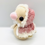 【受注製作only】ファー ベロア の ケープ * ピンク×白 * 文鳥 着せ替え ぬいぐるみ 用*  冬 スノー snow プレゼント ぬいぐるみ服 ぬい服 20231113